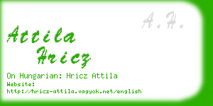 attila hricz business card